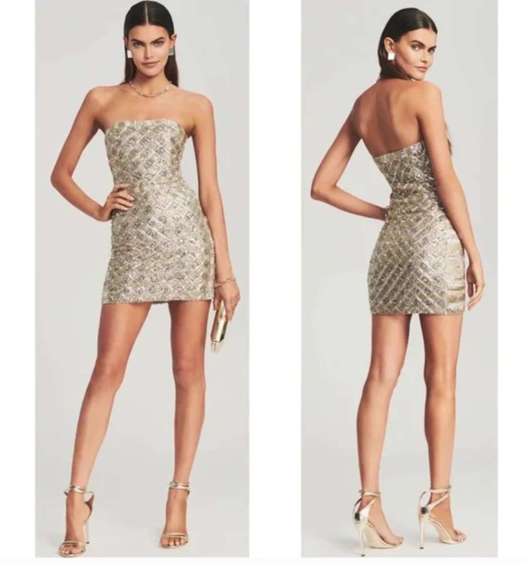 Retrofete Heather Dress Mini Sequin Party Cocktail Nye Hoco Birthday Bridal M